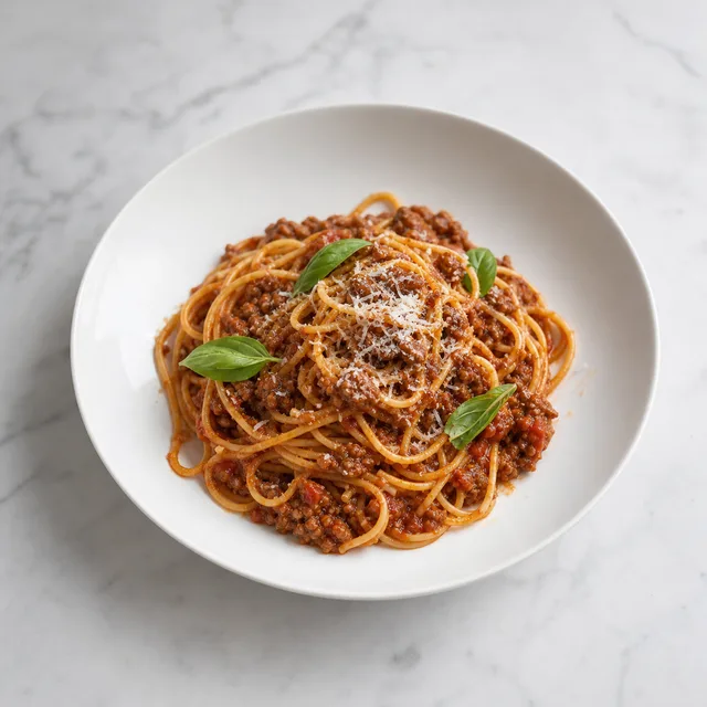 Spaghetti bolognese from KAI’s approved recipe photography